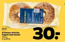 Netto Premieur brioche bagels med sesam tilbud