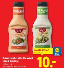 Lidl Creme fraiche- eller thousand island-dressing, App-pris tilbud