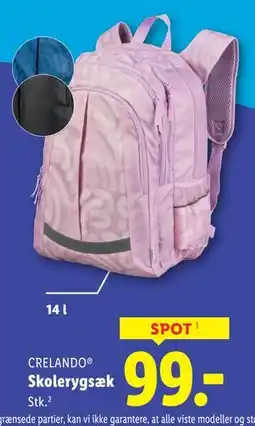 Lidl Skolerygsæk tilbud