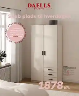 Daells Bolighus SPRINT GARDEROBESKAB tilbud
