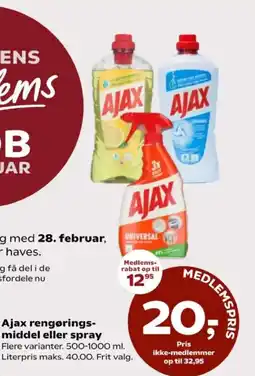 Dagli'Brugsen Ajax rengørings- middel eller spray tilbud