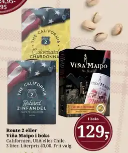 Dagli'Brugsen Route 2 eller Viña Maipo i boks tilbud