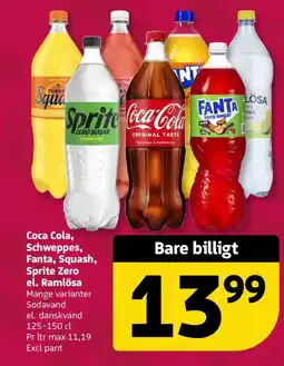 Løvbjerg Coca Cola, Schweppes, Fanta, Squash, Sprite Zero el. Ramlösa tilbud