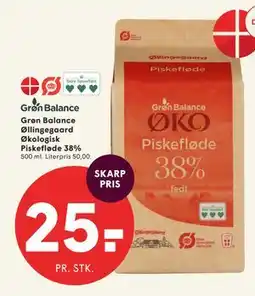 SPAR Grøn Balance Øllingegaard Økologisk Piskefløde 38% tilbud