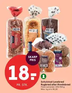 SPAR Schulstad Levebrød Rugbrød eller Hvedebrød tilbud