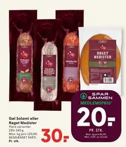 SPAR Gøl Salami eller Røget Medister tilbud