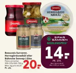 SPAR Beauvais Survarer, Herregårdsrødkål eller Bähncke Sennep i Glas tilbud