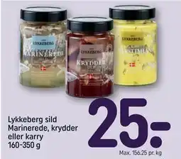 REMA 1000 Lykkeberg sild Marinerede, krydder eller karry 160-350 g tilbud