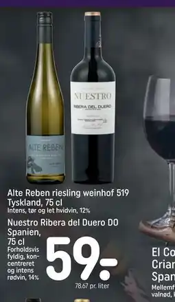 REMA 1000 Nuestro Ribera del Duero DO Spanien, 75 cl tilbud