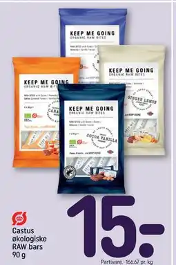 REMA 1000 Castus økologiske RAW bars 90 g tilbud