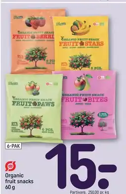 REMA 1000 Organic fruit snacks 60 g tilbud
