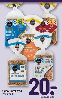 REMA 1000 Sigdal knækbrød 190-220 g tilbud