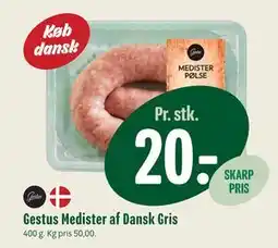 Min Købmand Gestus Medister af Dansk Gris tilbud