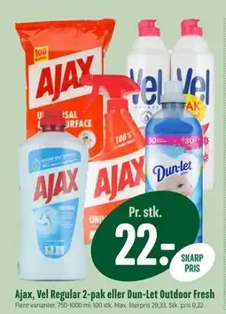 Min Købmand Ajax, Vel Regular 2-pak eller Dun-Let Outdoor Fresh tilbud