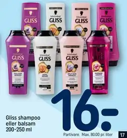 REMA 1000 Gliss shampoo eller balsam 200-250 ml tilbud