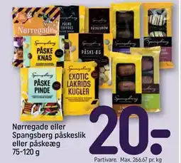 REMA 1000 Nørregade eller Spangsberg påskeslik eller påskeæg 75-120 g tilbud