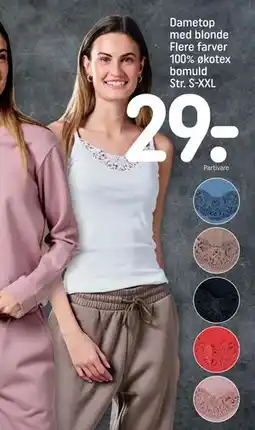 REMA 1000 Dametop med blonde Flere farver 100% økotex bomuld Str. S-XXL tilbud