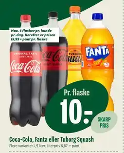 Min Købmand Coca-Cola, Fanta eller Tuborg Squash tilbud