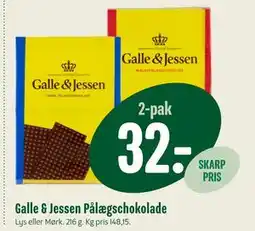 Min Købmand Galle & Jessen Pålægschokolade tilbud