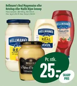 Min Købmand Hellmann’s Real Mayonnaise eller Ketchup eller Maille Dijon Sennep tilbud