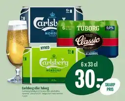 Min Købmand Carlsberg eller Tuborg tilbud