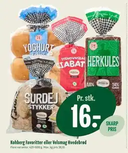 Min Købmand Kohberg Favoritter eller Velsmag Hvedebrød tilbud