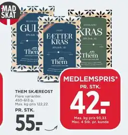 MENY THEM SKÆREOST tilbud