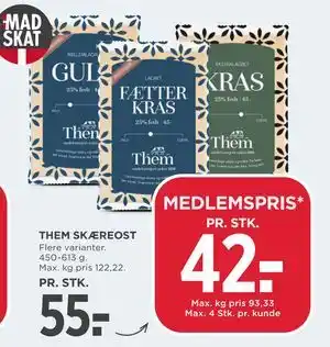 MENY THEM SKÆREOST tilbud