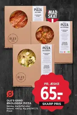 MENY OLE’S GÅRD ØKOLOGISK PIZZA tilbud