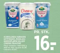 MENY KAROLINES KØKKEN HYTTEOST, MADLAVNINGSFLØDE ELLER CREME FRAICHE tilbud