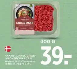 MENY HAKKET DANSK GRISE-OG OKSEKØD 8-12 % tilbud