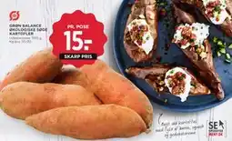 MENY GRØN BALANCE ØKOLOGISKE SØDE KARTOFLER tilbud