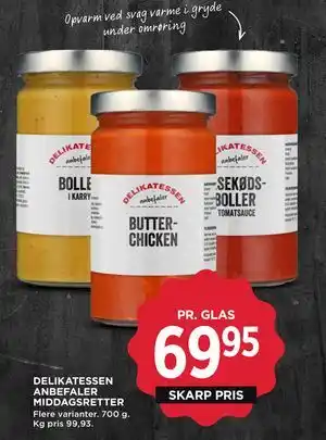 MENY DELIKATESSEN ANBEFALER MIDDAGSRETTER tilbud