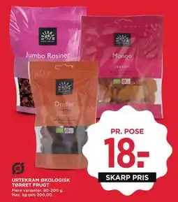 MENY URTEKRAM ØKOLOGISK TØRRET FRUGT tilbud