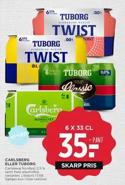 MENY CARLSBERG ELLER TUBORG tilbud