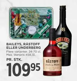 MENY BAILEYS, RÅSTOFF ELLER UNDERBERG tilbud