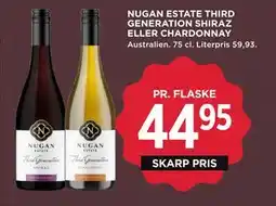 MENY NUGAN ESTATE THIRD GENERATION SHIRAZ ELLER CHARDONNAY tilbud