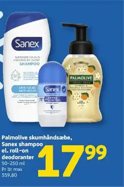Løvbjerg Palmolive skumhåndsæbe, Sanex shampoo el. roll-on deodoranter tilbud
