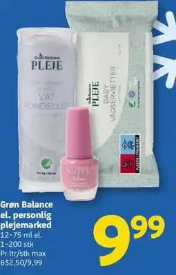 Løvbjerg Grøn Balance el. personlig plejemarked tilbud