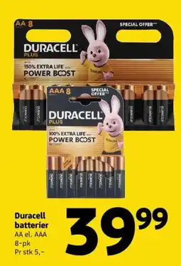 Løvbjerg Duracell batterier AA el. AAA 8-pk tilbud