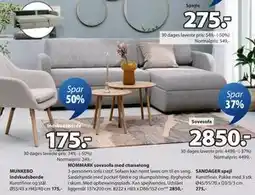 JYSK MOMMARK sovesofa med chaiselong tilbud
