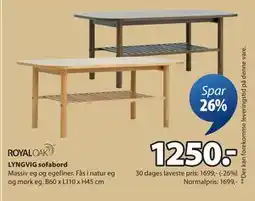 JYSK LYNGVIG sofabord tilbud