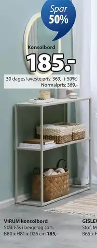 JYSK VIRUM konsolbord tilbud