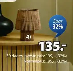 JYSK HANNIBAL bordlampe tilbud