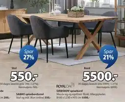 JYSK GRIBSKOV spisebord tilbud