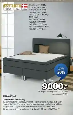 JYSK SOKNA kontinentalseng tilbud