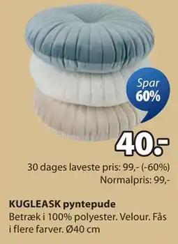 JYSK KUGLEASK pyntepude tilbud