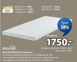 JYSK WELLPUR BOKSELVI topmadras tilbud