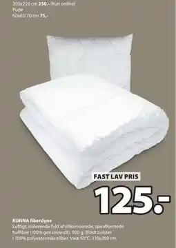 JYSK KUNNA fiberdyne tilbud