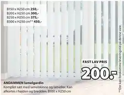JYSK ANDAMMEN lamelgardin tilbud